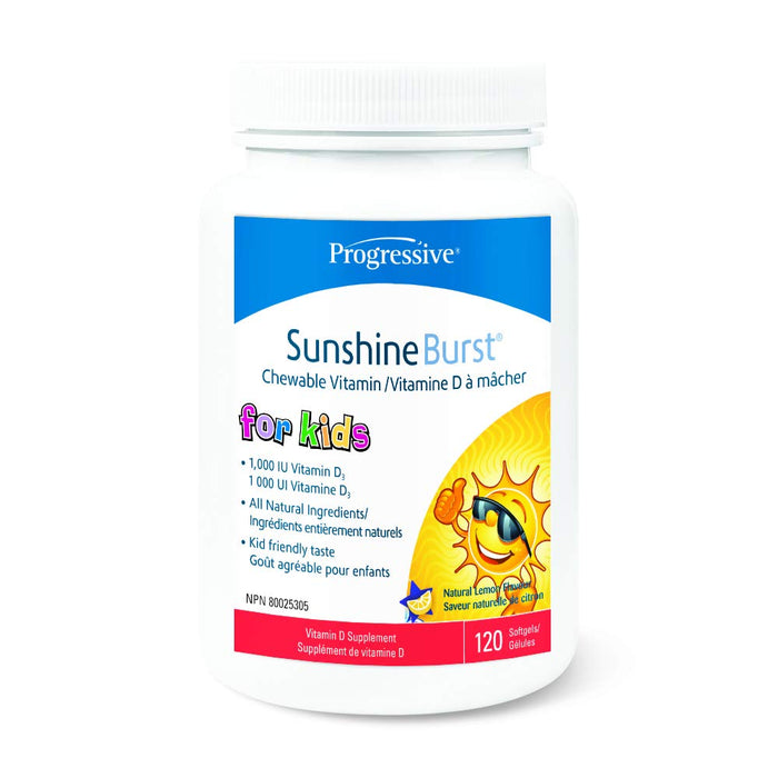 PROGRESSIVE SUNSHINE BRUST FOR KIDS 1000 IU VITAMIN D (120 SOFTGELS) ( S03 )