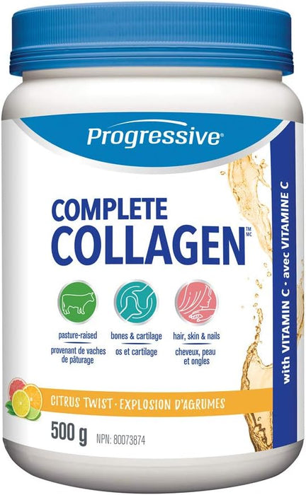 Complete Collagen Protein Powder Supplement - Citrus Twist Flavour, 500 g | Non-GMO, antiobiotic-free, hormone-free (S38)