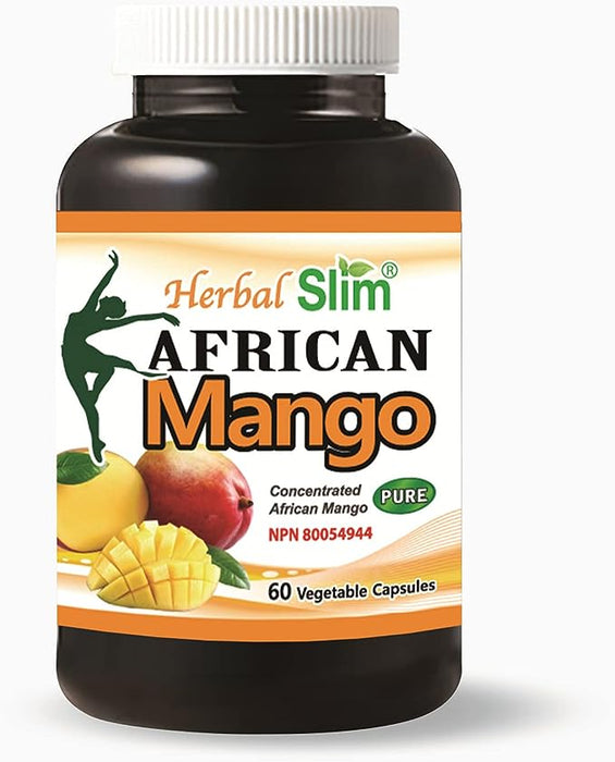 Herbal Slim African Mango Seed Extract for Healthy Weight Management - Standardized to Contain 10% Flavones - Non-GMO, Vegan-Friendly, Gluten-Free, Made in Canada (60 Vegetable Capsules) ( S21 )