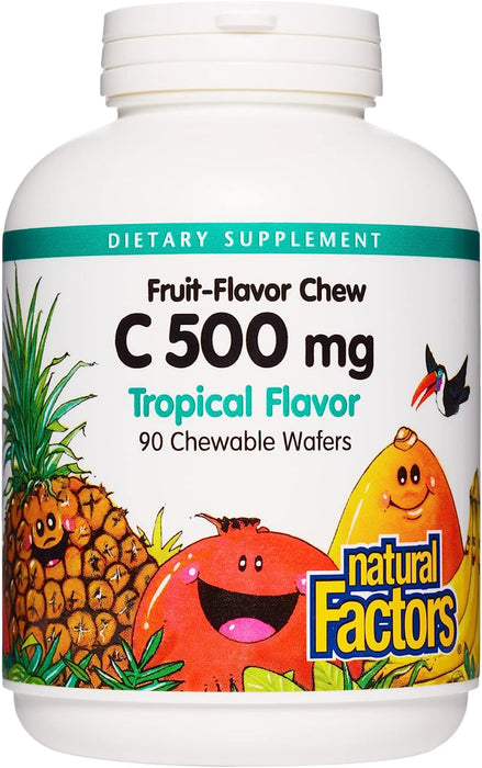 NATURAL FACTORS C500 MG JUNGLE JUICE ( 90 CHEWABLE WAFERS ) ( S# Vitamin C )