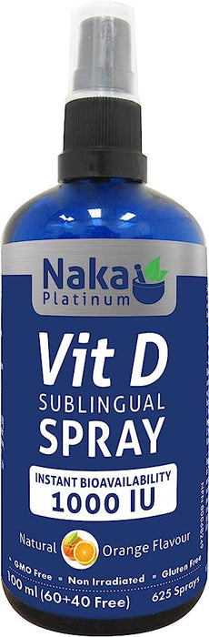 NAKA PLATINUM VITAMIN D3 SPRAY 1000 IU SUPERIOR BIOAVAILABILITY ORANGE FLAVOUR 100 mL ( S# Vitamin A,D,E ) )