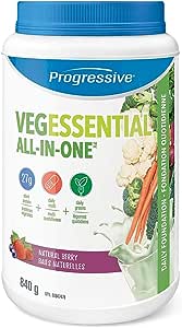 Progressive VegEssential, All-In-One Vegan Protein, Greens, Vitamins & Minerals Powder - Berry Flavour, 840 g ( S26 )