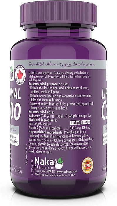 Naka Platinum LIPOSOMAL C1000 featuring 1000 mg/dose ( S 07 )