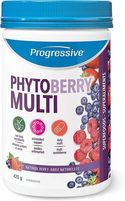 Progressive PhytoBerry Multivitamin Supplement Powder - 425 g | Antioxidant source, made with high ORAC berry and fruit concentrates, phytonutrients, antioxidants and plant oils ( S12 )