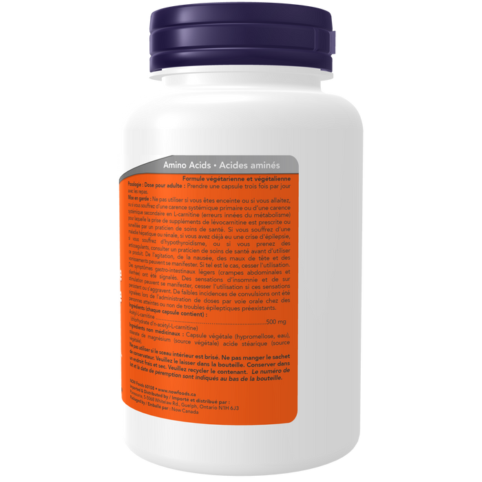 Acetyl L-Carnitine 500 mg 100 Veg Capsules ( S# Amino Acids )