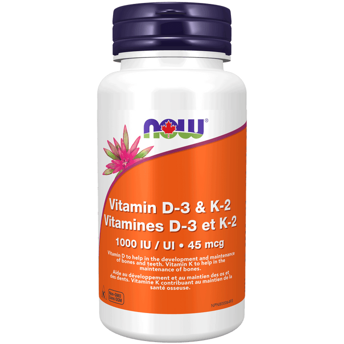 NOW Vitamin D-3 & K2 180 Veg Capsules ( S 03 )