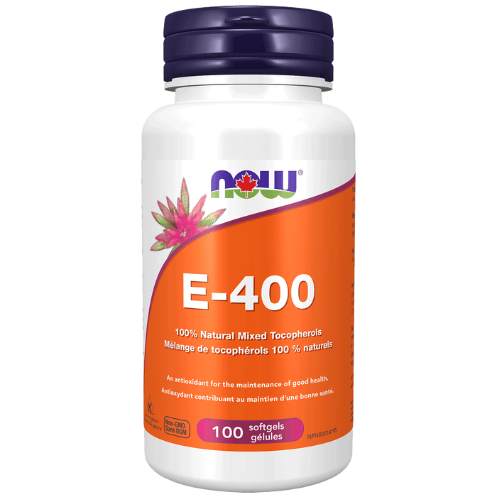 E-400 IU 100% Natural Mixed Tocopherols 100 Softgels (S40 )