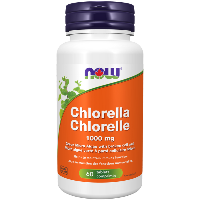 NOW Chlorella 1,000 mg Broken Cell Wall 60 Tablets ( S19 )