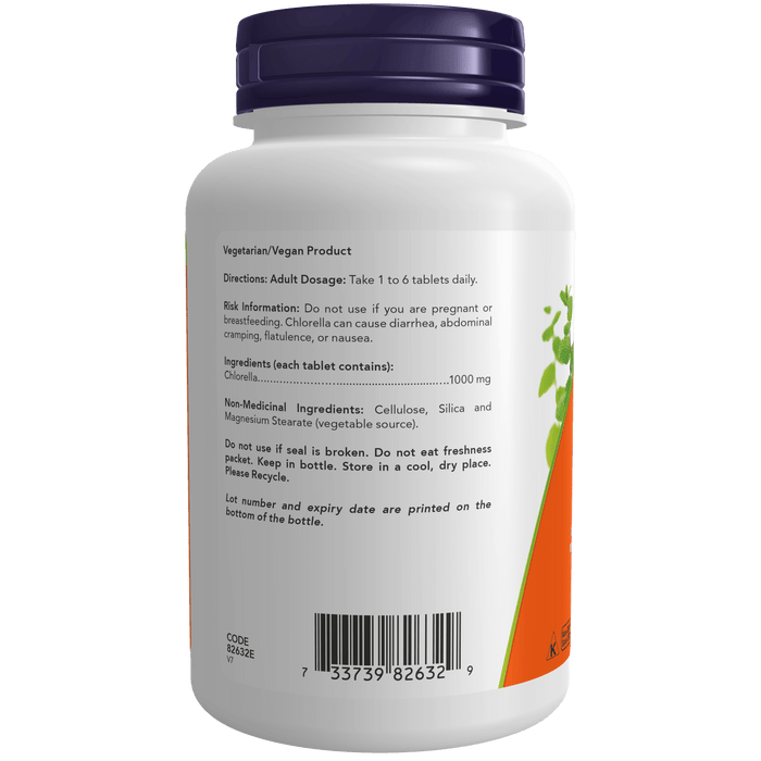 NOW Chlorella 1,000 mg Broken Cell Wall 60 Tablets ( S19 )