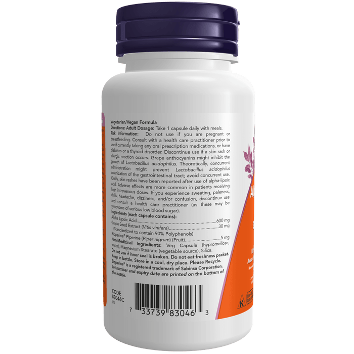 Alpha Lipoic Acid 600 mg & @250 MG Veg Capsules ( S# Alpha Lipoic Acid )