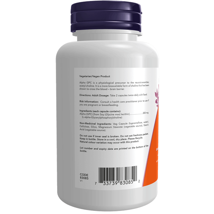 NOW Alpha GPC 300mg 100 Veg Capsules (S38)