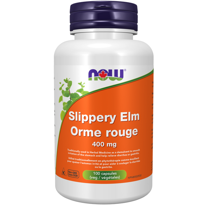 NOW Slippery Elm 400 mg 100 Veg Capsules