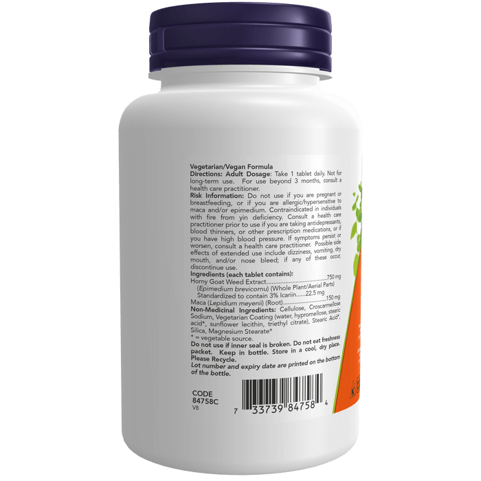 Horny Goat Weed 750 mg  90 Tablets ( S# Biotin, Potassium )