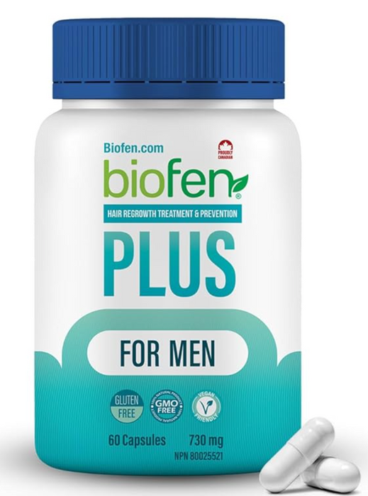 BioFen Plus for Men, Advanced Formula With Biotin for Hair Growth, Clinically Proven Ingredients Including Saw Palmetto, Hair Regrowth For Men For Thicker, Fuller Hair, Stronger Follicles, 60 Capsules ( S# Biotin, Potassium )