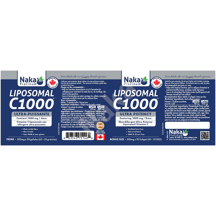 Naka Platinum Liposomal C1000 90 Softgels ( S 08 )