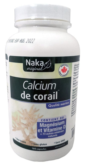 NAKA PLATINUM CORAL CALCIUM -FEATURING MAGNESIUM & VITAMIN D + 73 OTHER MINERALS (180 CAPSULES) ( S# Calcium)